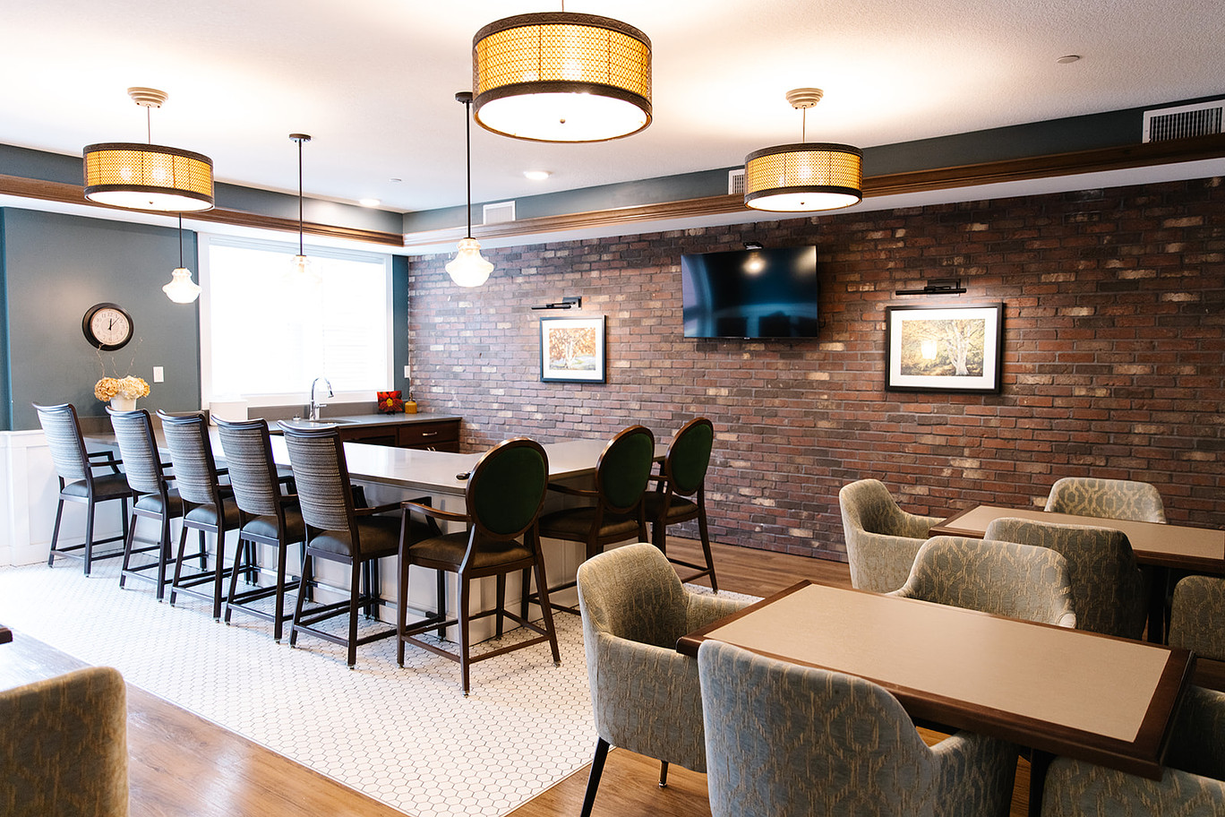 Interior of Senior Living Community Dining Room